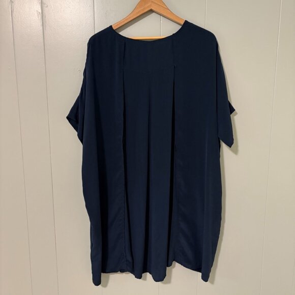 NEW Emerson Fry Solar Tunic Deep Sea Medium Navy 100% Silk Lagenlook Minimalist - Picture 11 of 16